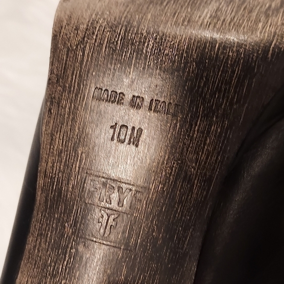 Frye Katie Heel Leather Cowgirl Western Black Ankle Booties boots sz 10M - Picture 11 of 14